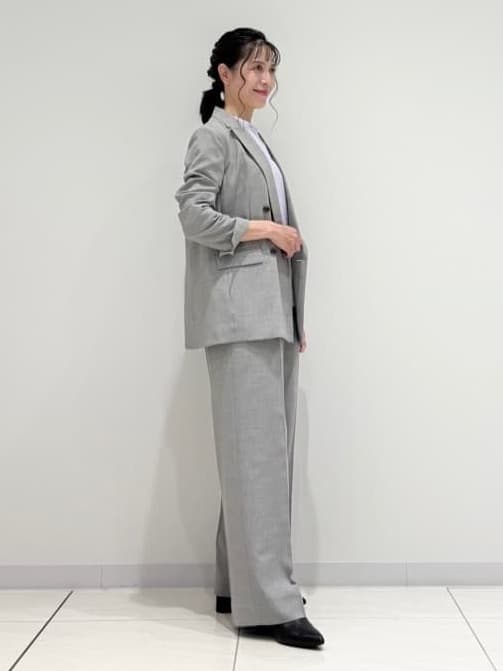 kayoさんの「INDIVI｜【洗える／セットアップ可能】凹凸ストレッチ素材ダブルジャケット」を使ったコーディネート