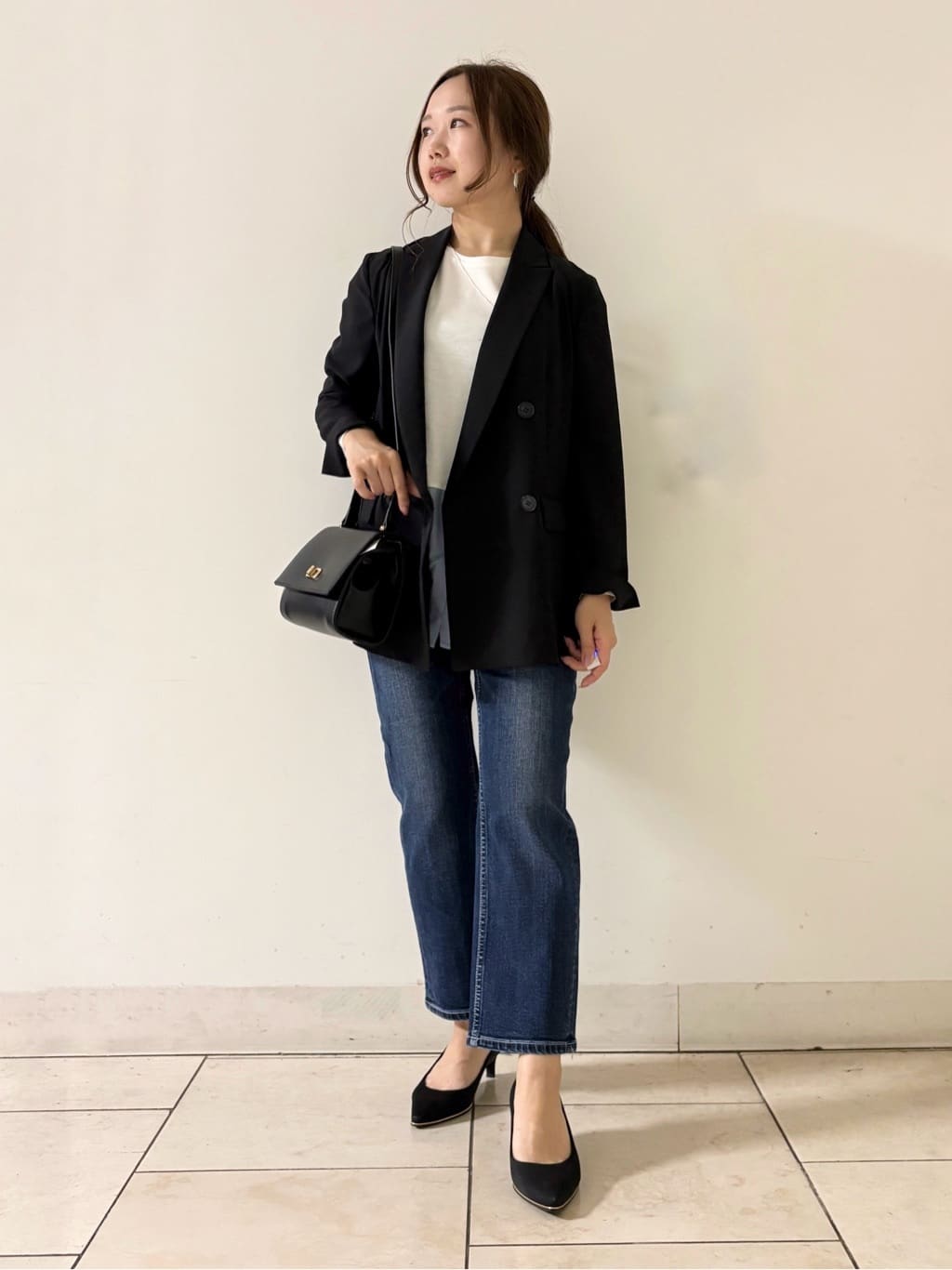 kahoさんの「INDIVI｜【コットン】シャツ切り替えカットソー」を使ったコーディネート