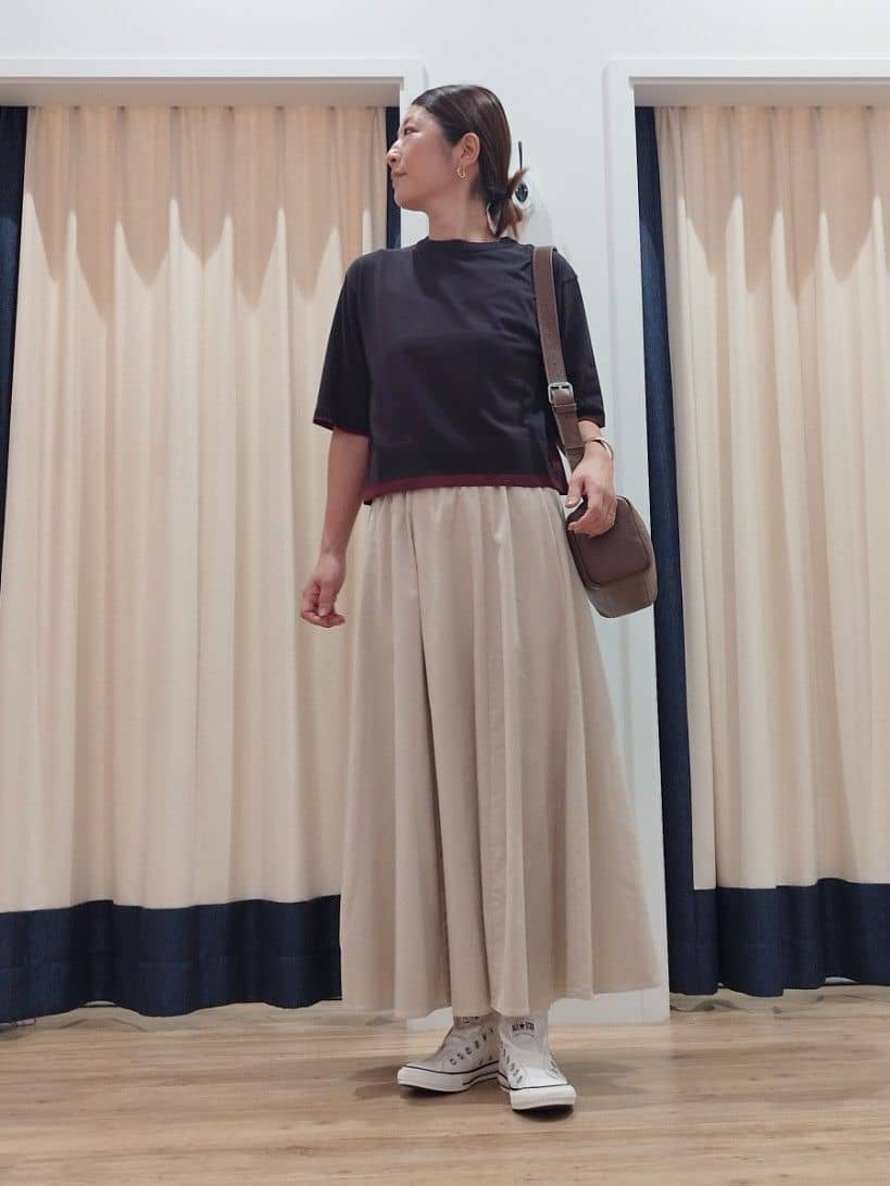 HIROさんの「Dessin｜【洗える】バイカラーショート丈ニット」を使ったコーディネート