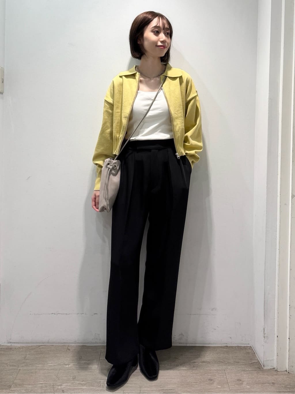 ぶまりんさんの「OPAQUE.CLIP｜襟付きZIPアップニットカーディガン【洗濯機洗い可／抗ピル】」を使ったコーディネート