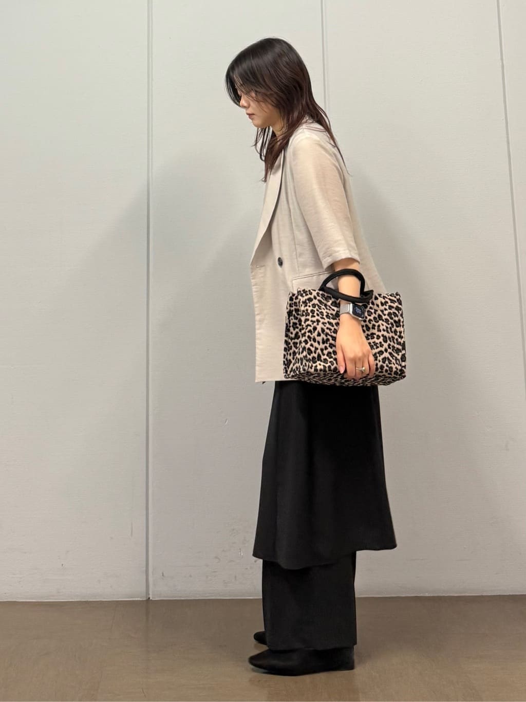 mizukiさんの「INDIVI｜ライトダブルジャケット」を使ったコーディネート