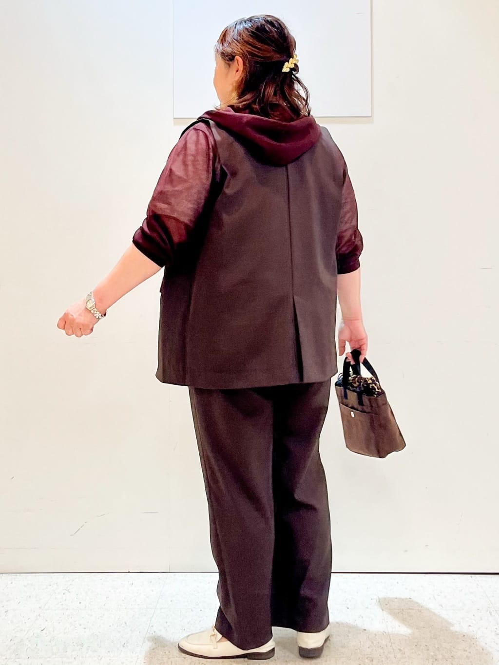 kimmyさんの「Reflect｜【ウエスト総ゴム／セットアップ／単品使いOK◎】ベスト＋ストレートパンツセット」を使ったコーディネート