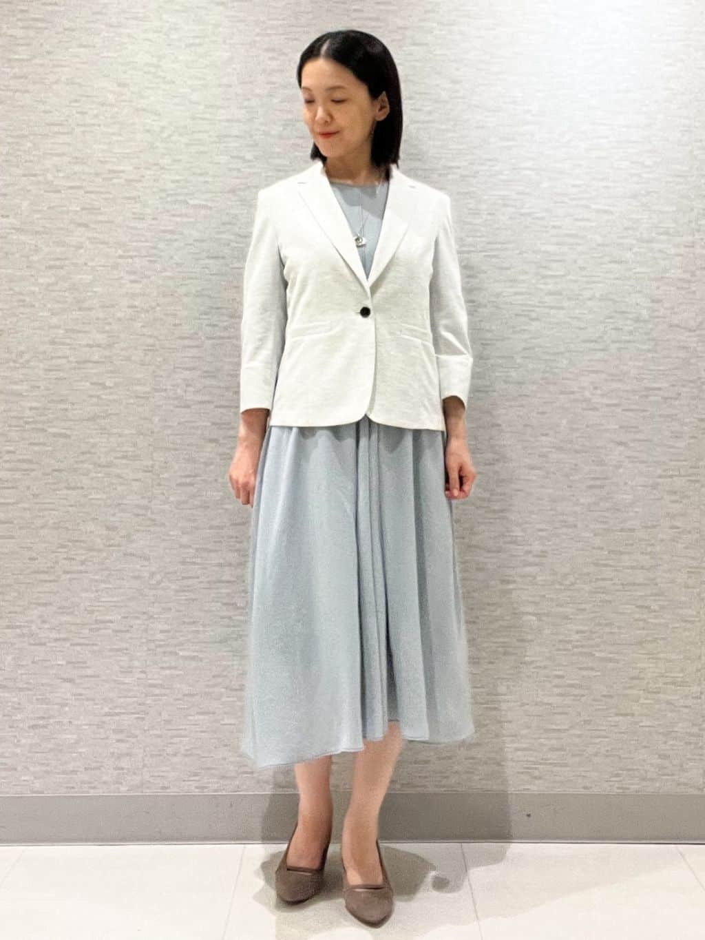 marikoさんの「Reflect｜【吸水速乾／防しわ】シルキープリーツワンピース」を使ったコーディネート