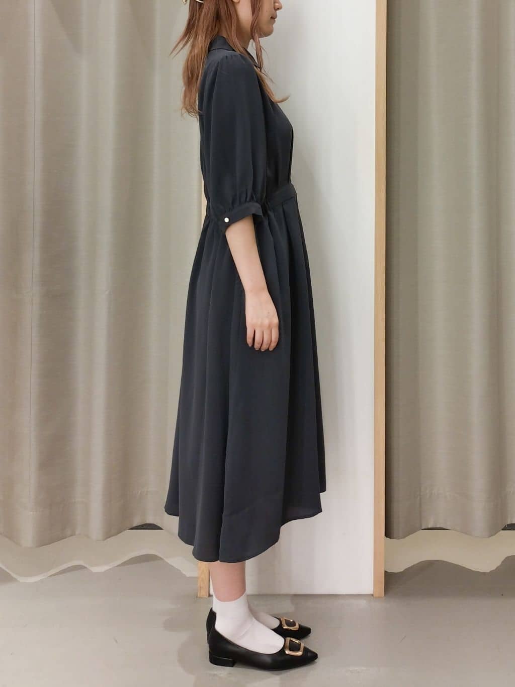 ミリさんの「THE SHOP TK｜5分袖シャツワンピース【防シワ/吸水速乾/UVケア/洗濯機OK】」を使ったコーディネート