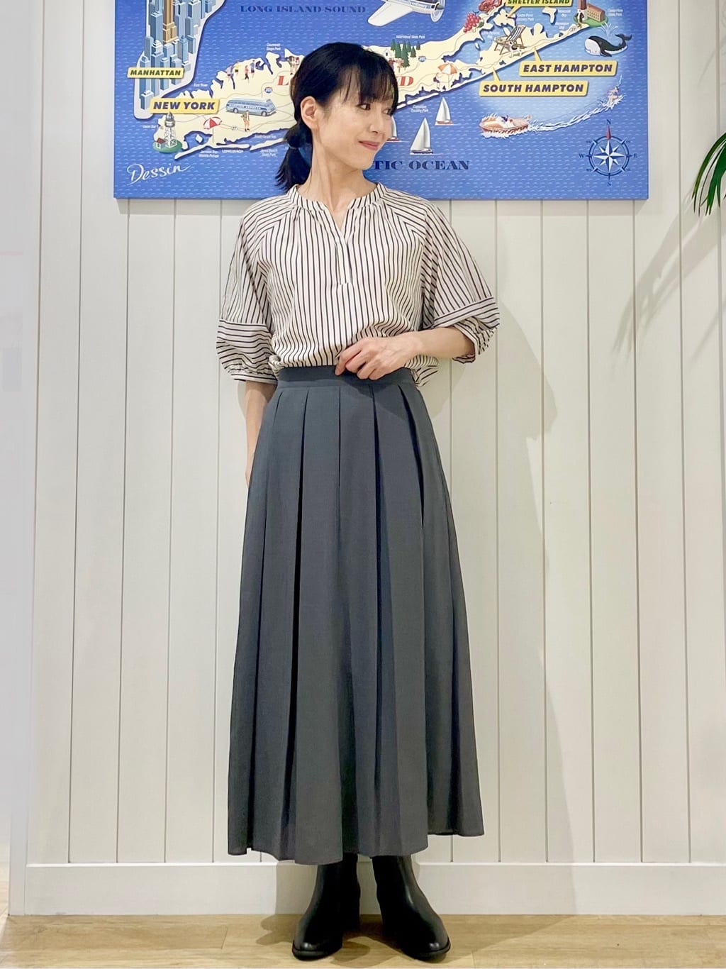 uwatokoさんの「Dessin｜【洗える】Vネックシャギーベスト」を使ったコーディネート