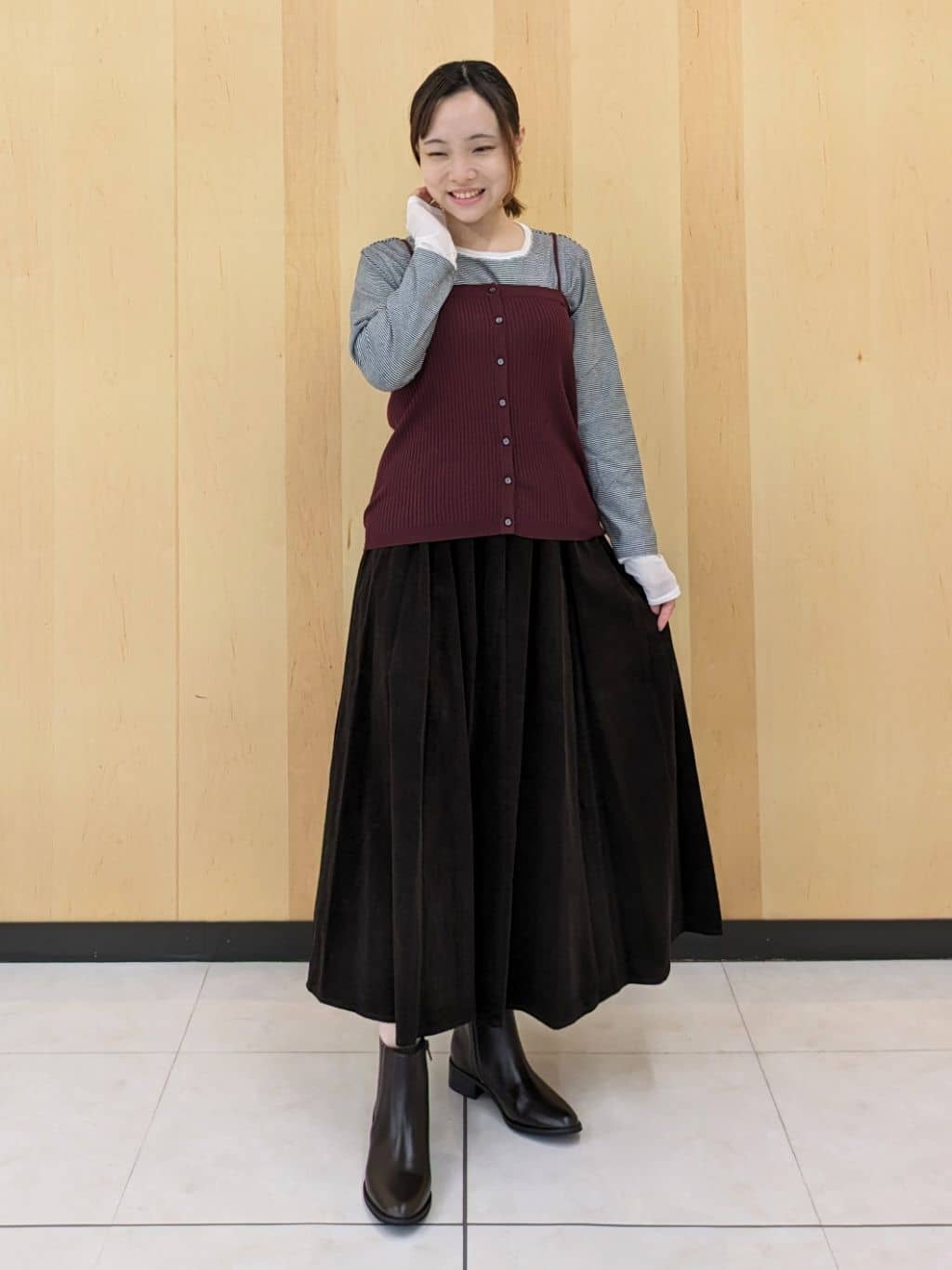 Ayakaさんの「Dessin｜【2点セット・洗える】2WAYカーディガン＆キャミソールアンサンブル」を使ったコーディネート