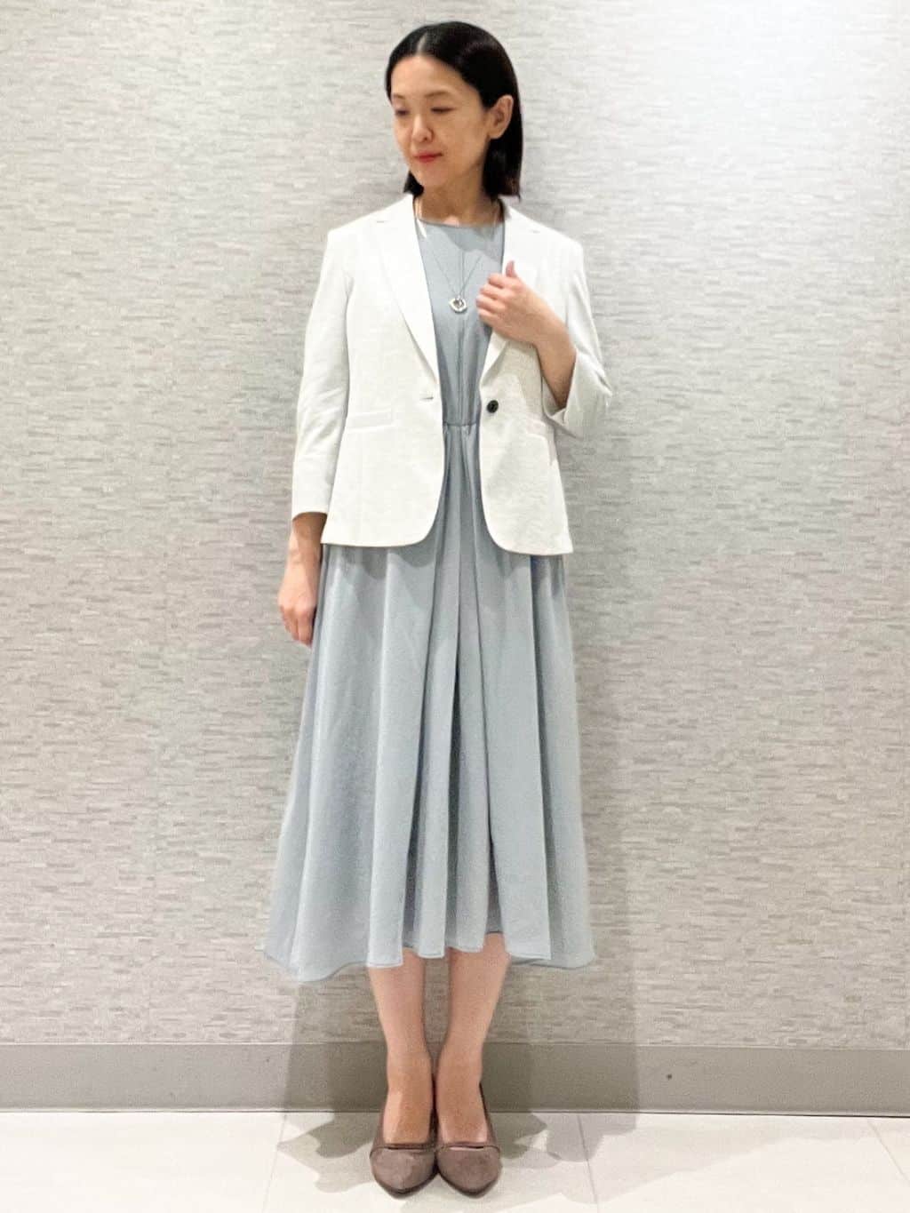 marikoさんの「Reflect｜【吸水速乾／防しわ】シルキープリーツワンピース」を使ったコーディネート
