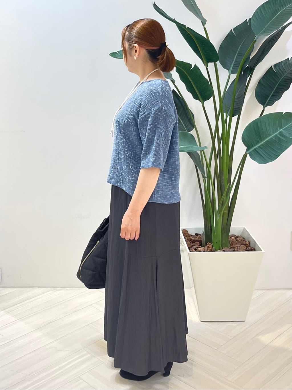 Tomoさんの「UNTITLED｜【五分袖/ジャージトップス】スラブカールマイヤープルオーバー」を使ったコーディネート