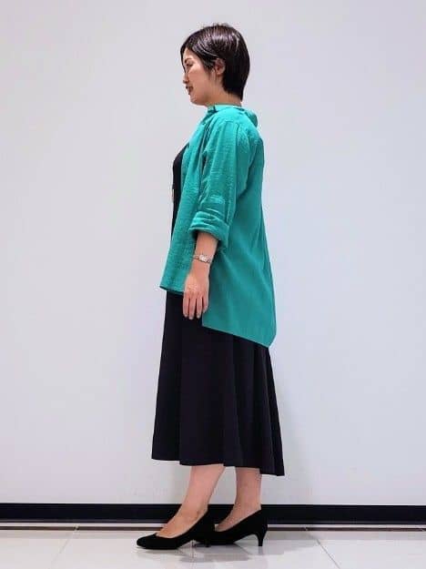 gissyさんの「INDIVI｜【美シルエット】ノースリーブワンピース」を使ったコーディネート