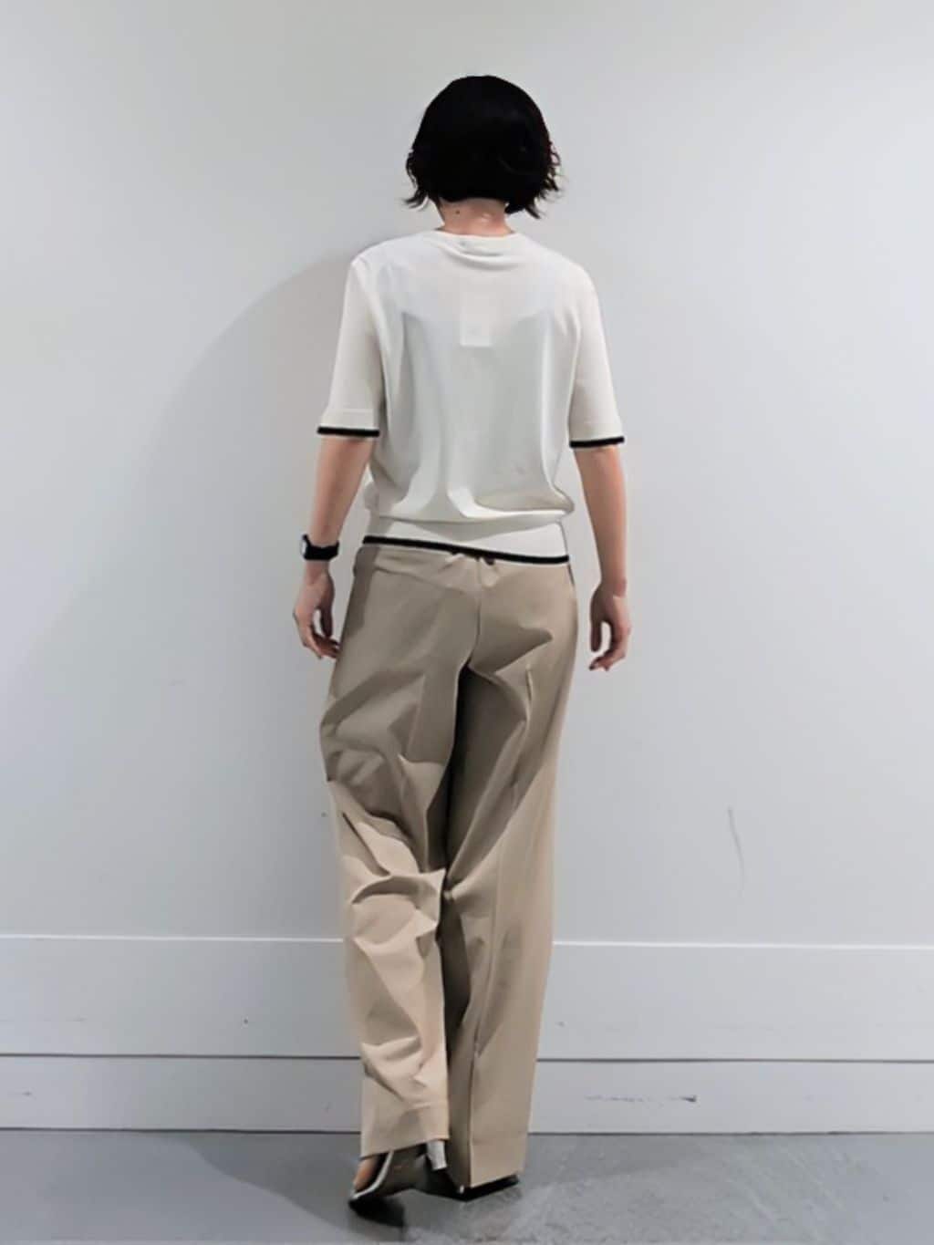ミズタさんの「UNTITLED｜【アンサンブル可/薄手/洗える】5分袖クルーニット」を使ったコーディネート