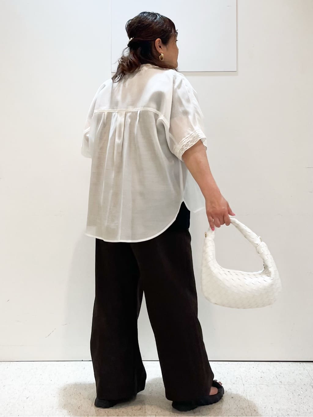 kimmyさんの「Reflect｜【接触冷感／マシンウォッシュ可／ウエスト総ゴム】ワイドシルエットパンツ」を使ったコーディネート