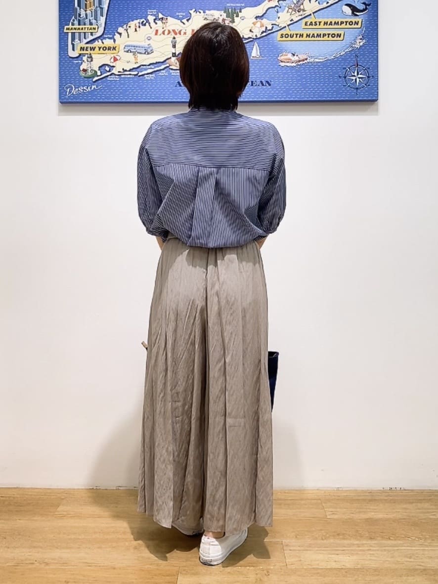 Hamaさんの「Dessin｜【洗える】フリルバンドカラー五分袖ブラウス」を使ったコーディネート
