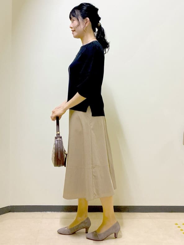  beni_gingerさんの「Reflect｜【WEB先行カラーあり／手洗い可】ジョーゼットスリーブ&times;ニット」を使ったコーディネート