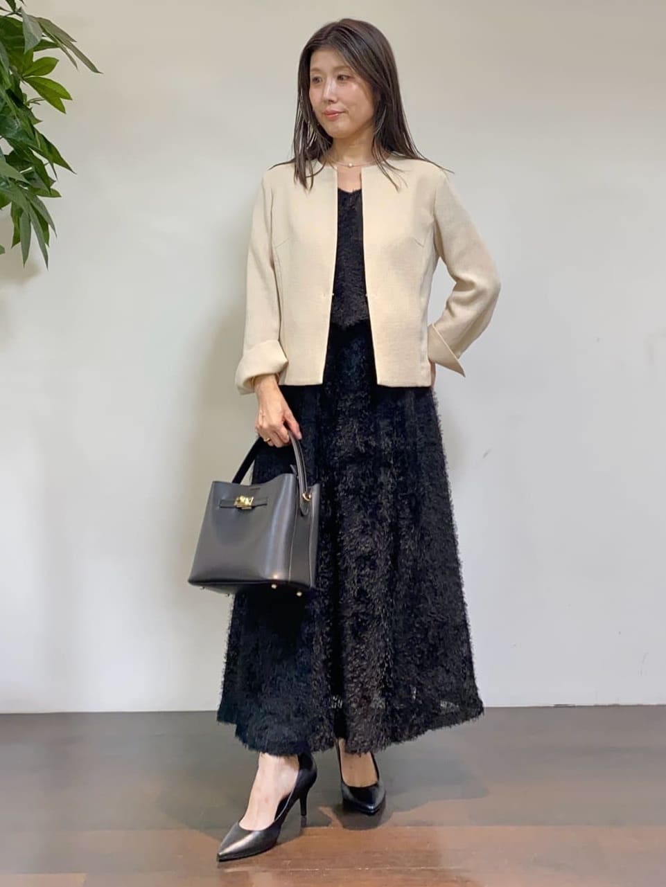 tomoさんの「UNTITLED｜シャイニービーズネックレス」を使ったコーディネート