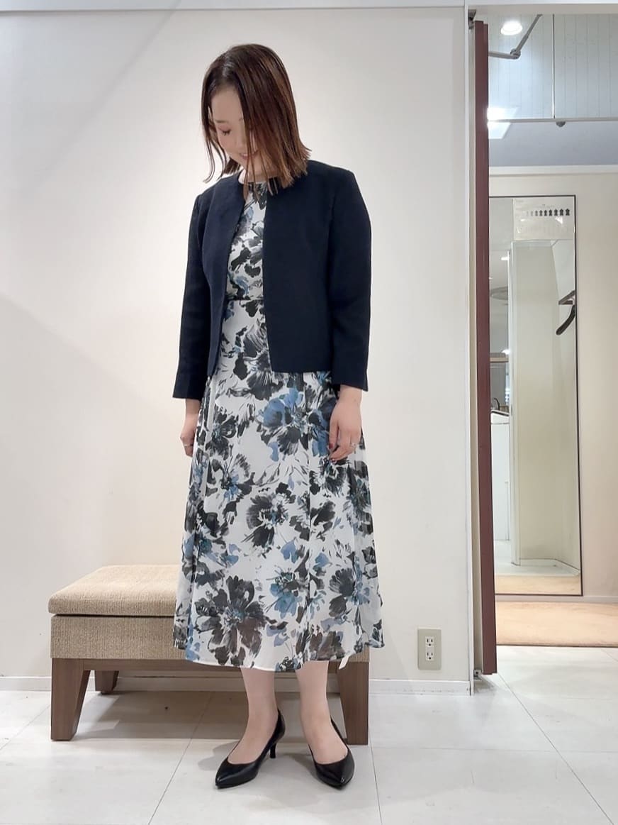 YUIさんの「UNTITLED｜【短丈/日本製】カラミ風メッシュ ノーカラージャケット」を使ったコーディネート