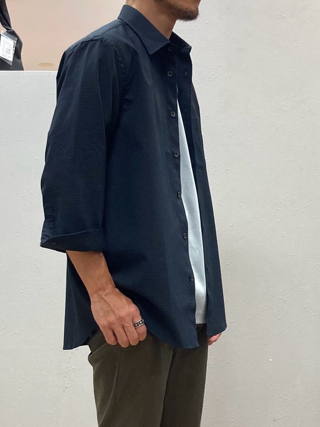 シュンさんの「TAKEO KIKUCHI｜【COOL CITY WEAR】DotAir（R）サッカー シャツ」を使ったコーディネート