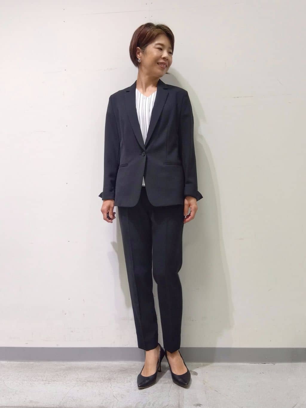 Kさんの「INDIVI｜【定番スーツ／UVケア／洗える】ウール調テーラードジャケット」を使ったコーディネート