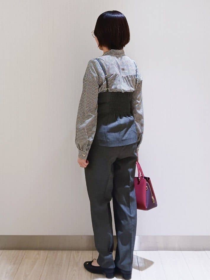 KaHoさんの「index｜アシンメトリーレイヤードボウタイブラウス【洗濯機OK／イージーアイロン／防シワ】《XS～3L》」を使ったコーディネート