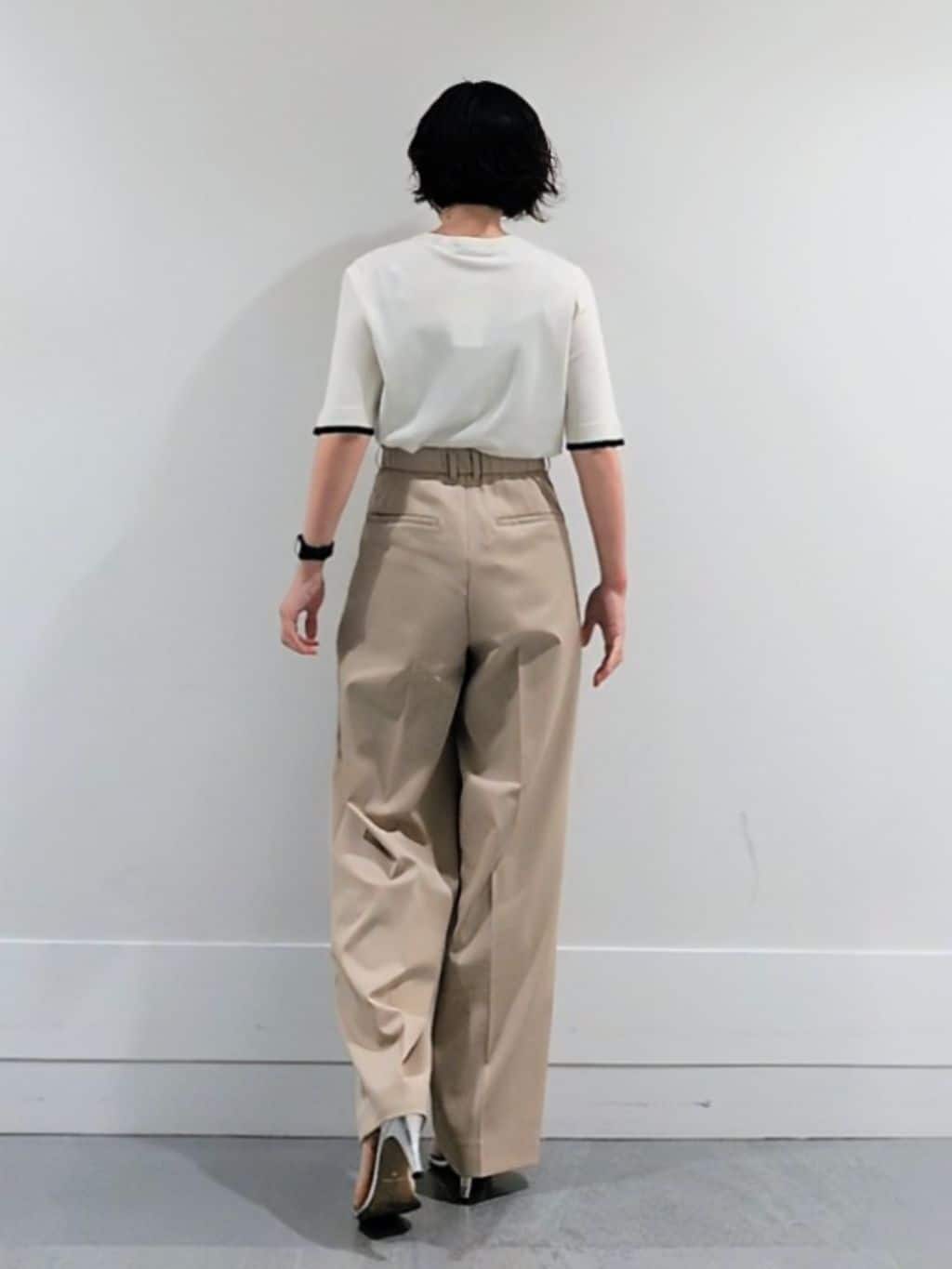ミズタさんの「UNTITLED｜【アンサンブル可/薄手/洗える】5分袖クルーニット」を使ったコーディネート