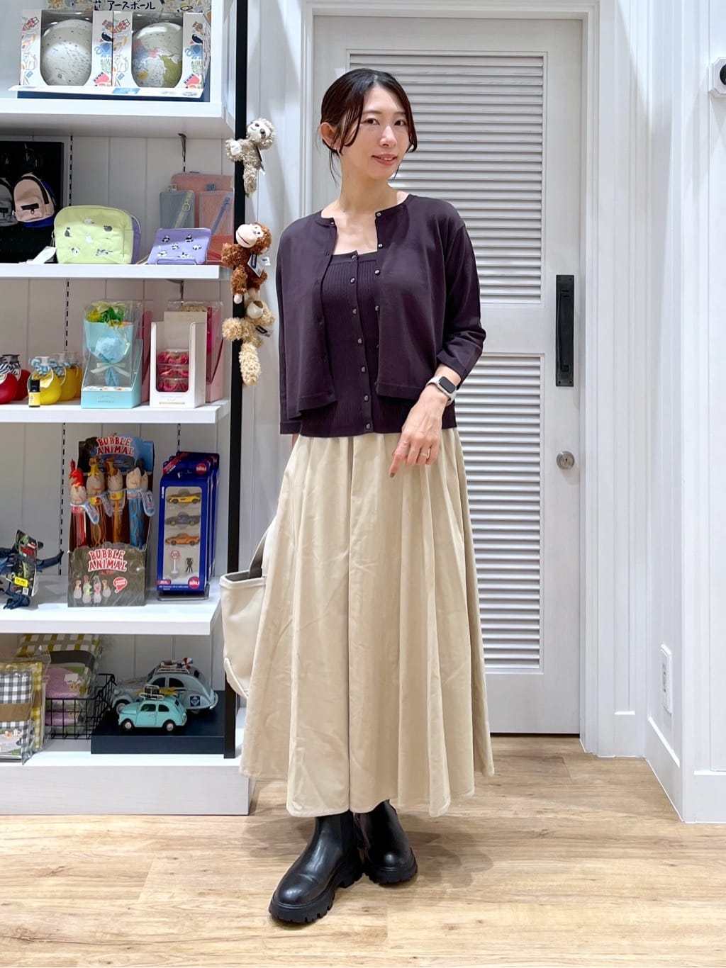 canaさんの「Dessin｜【2点セット・洗える】2WAYカーディガン＆キャミソールアンサンブル」を使ったコーディネート