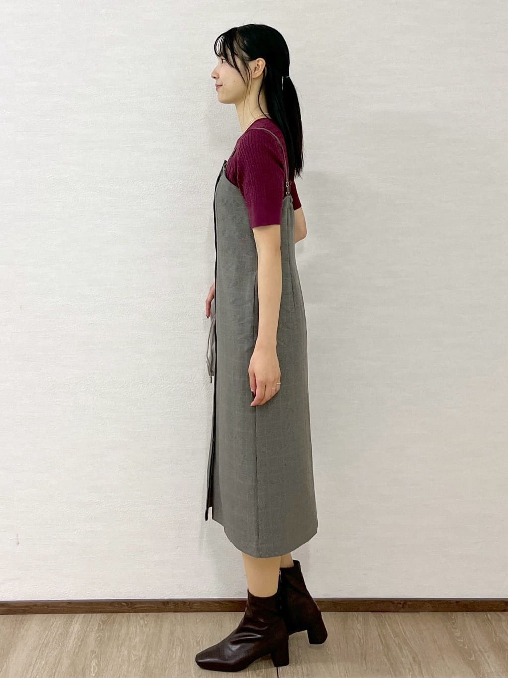 sachikoさんの「OPAQUE.CLIP｜ケーブルハーフスリーブニット【UVケア／洗濯機OK】《6col／S～LL》」を使ったコーディネート