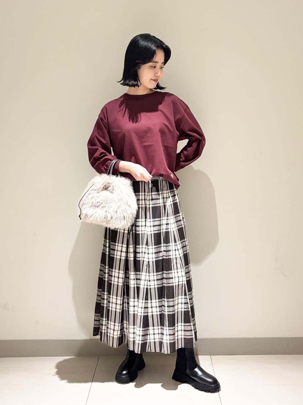 mayuさんの「Dessin｜【360度可愛い・洗える】バックヘンリーカットソー」を使ったコーディネート