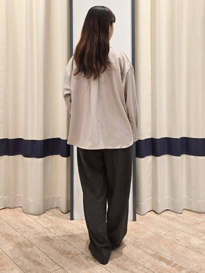 risaさんの「grove｜【カセット服/選べる着丈】洗濯機で洗えるオーバーシャツ」を使ったコーディネート