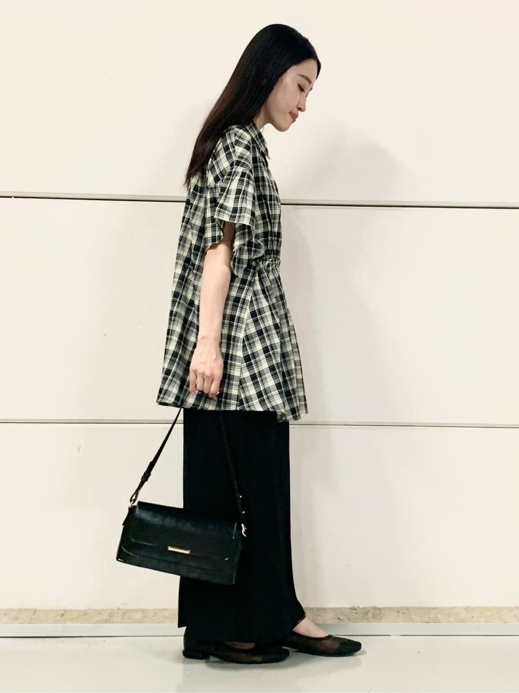sahoさんの「THE SHOP TK｜チェック柄チュニックブラウス」を使ったコーディネート