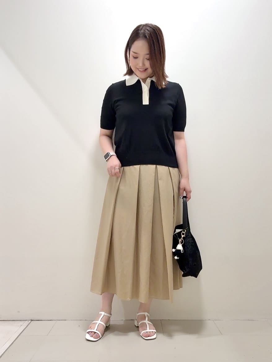 YUIさんの「UNTITLED｜【トレンド/きれいめ】5分袖ポロニット」を使ったコーディネート