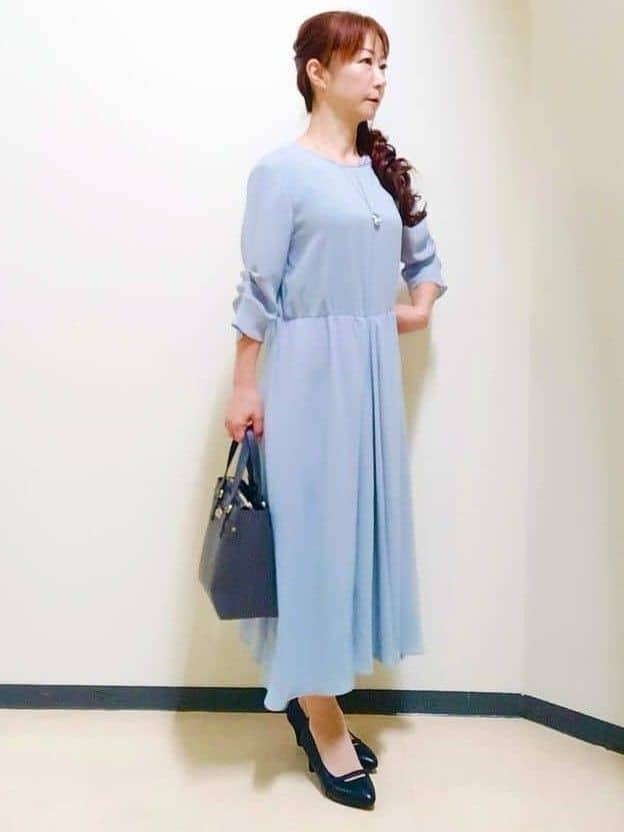 花さんの「Reflect｜【吸水速乾／防しわ】シルキープリーツワンピース」を使ったコーディネート