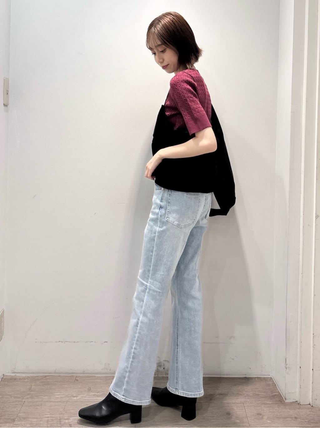 ぶまりんさんの「OPAQUE.CLIP｜ベロアキャミ／セットアップ対応可【洗濯機OK】」を使ったコーディネート