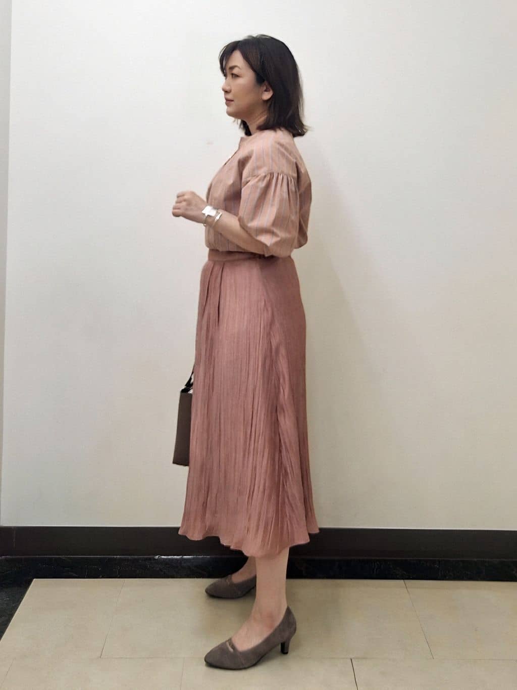 S.xuliさんの「Reflect｜【華やかな揺れ感】ワッシャー加工タックフレアロングスカート」を使ったコーディネート