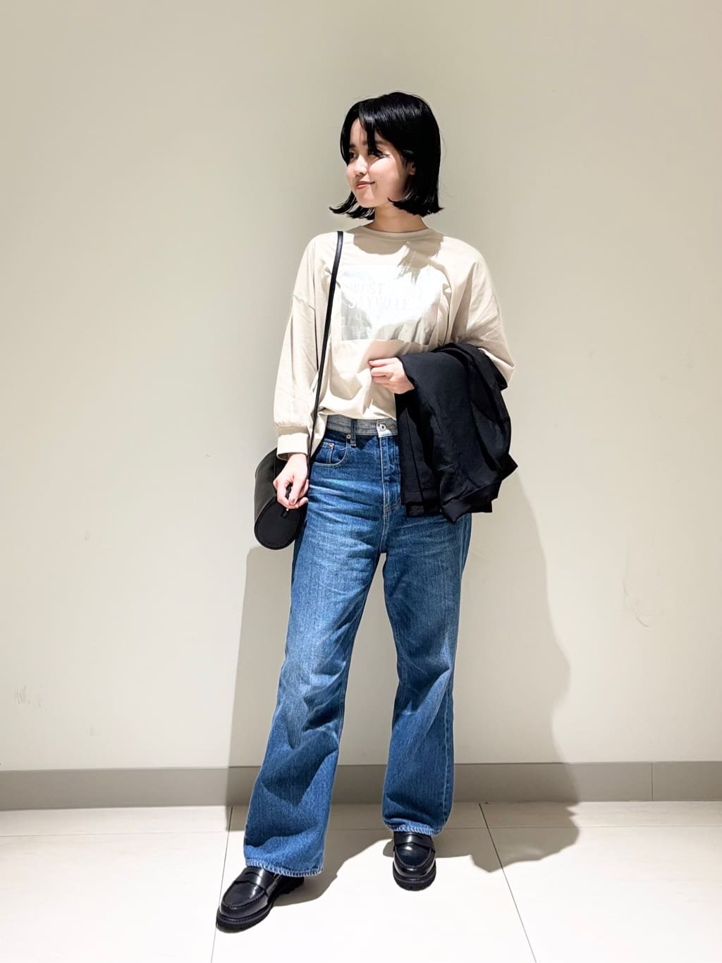 mayuさんの「Dessin｜【洗える】箔プリントロングTシャツ」を使ったコーディネート