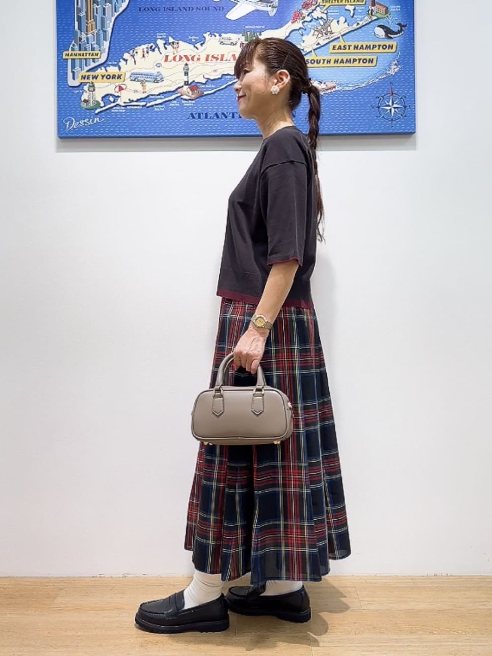 Yasucoさんの「Dessin｜【洗える】バイカラーショート丈ニット」を使ったコーディネート