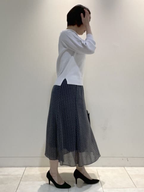フミさんの「Reflect｜【選べる6色／長く着られる◎】ボートネックニット」を使ったコーディネート