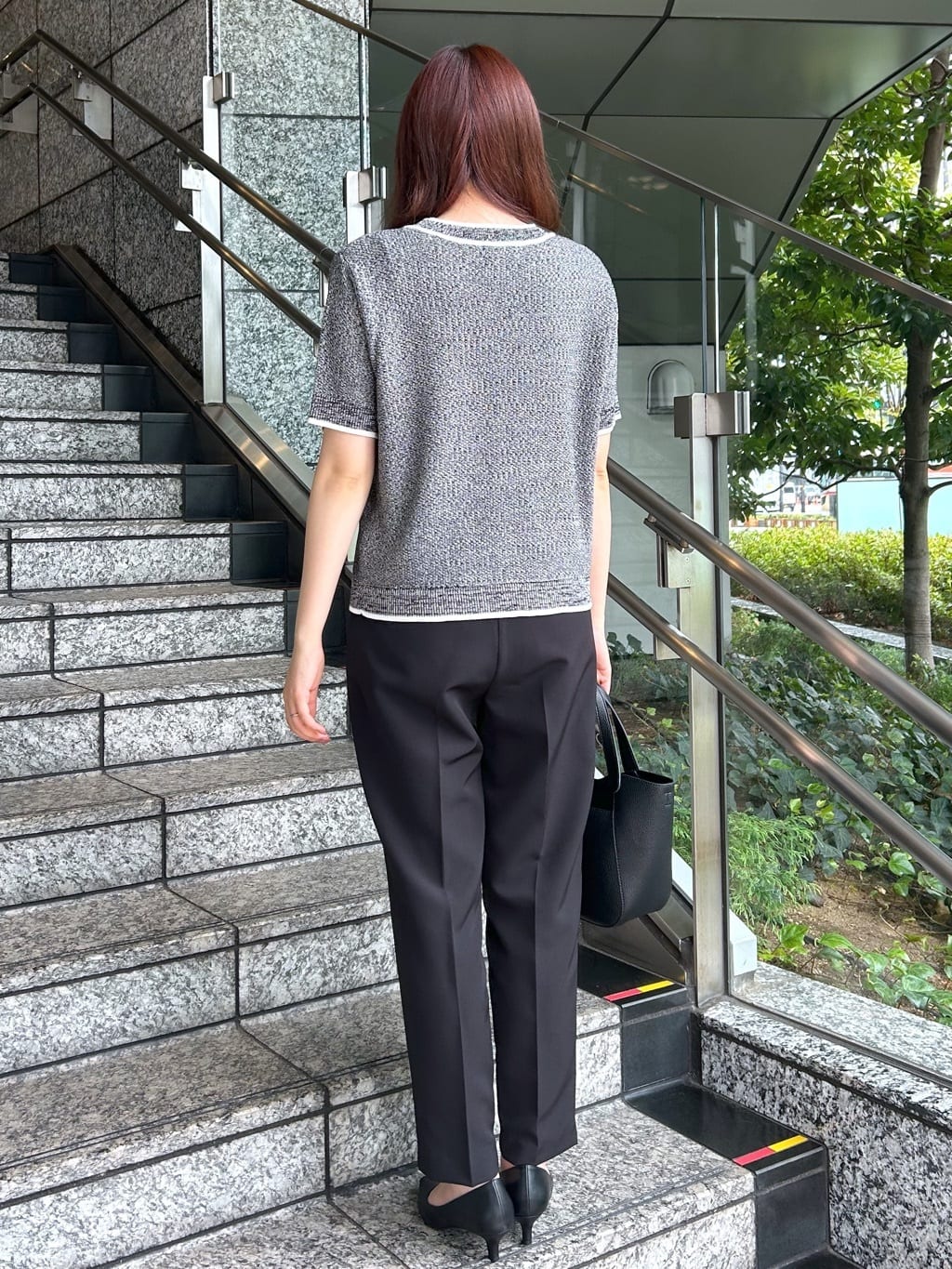 Risaさんの「OPAQUE.CLIP｜ツイードライクポケット付きニット【洗濯機洗い可／抗ピル】」を使ったコーディネート