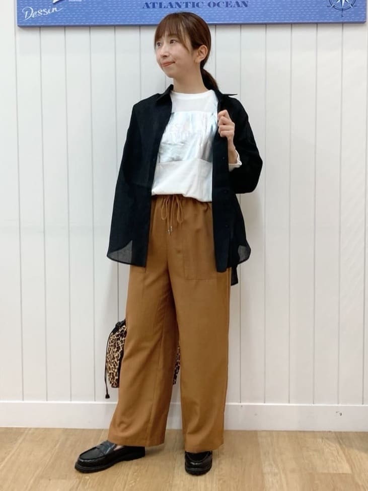 yoshiさんの「Dessin｜【洗える】箔プリントロングTシャツ」を使ったコーディネート