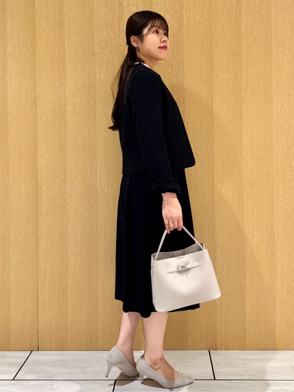 nanaさんの「UNTITLED｜【セットアップ可能/きれいめ】ツイードワンピース」を使ったコーディネート