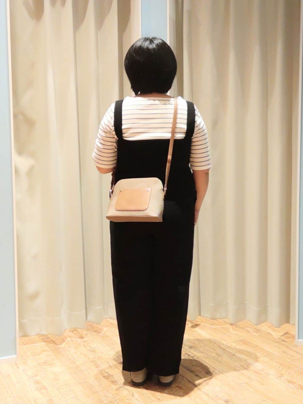 りんさんの「SHOO･LA･RUE｜【S-LL】女性らしさ漂うハートネック テレコ5分袖トップス」を使ったコーディネート