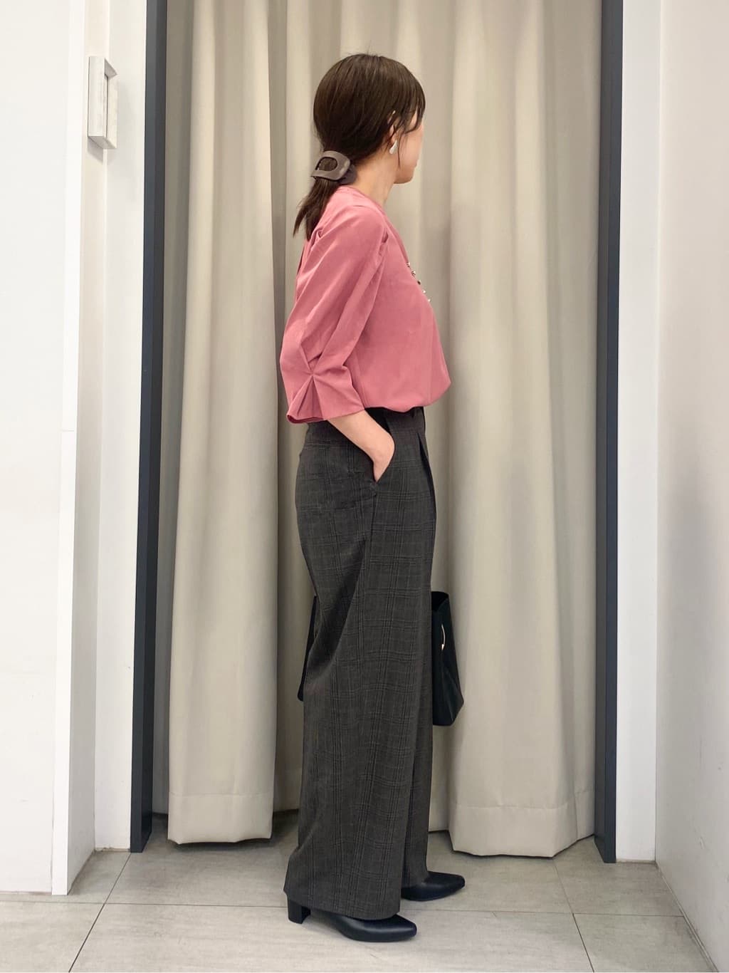 eguchiさんの「grove｜【洗える】毎日履きたいチェックワイドパンツ」を使ったコーディネート