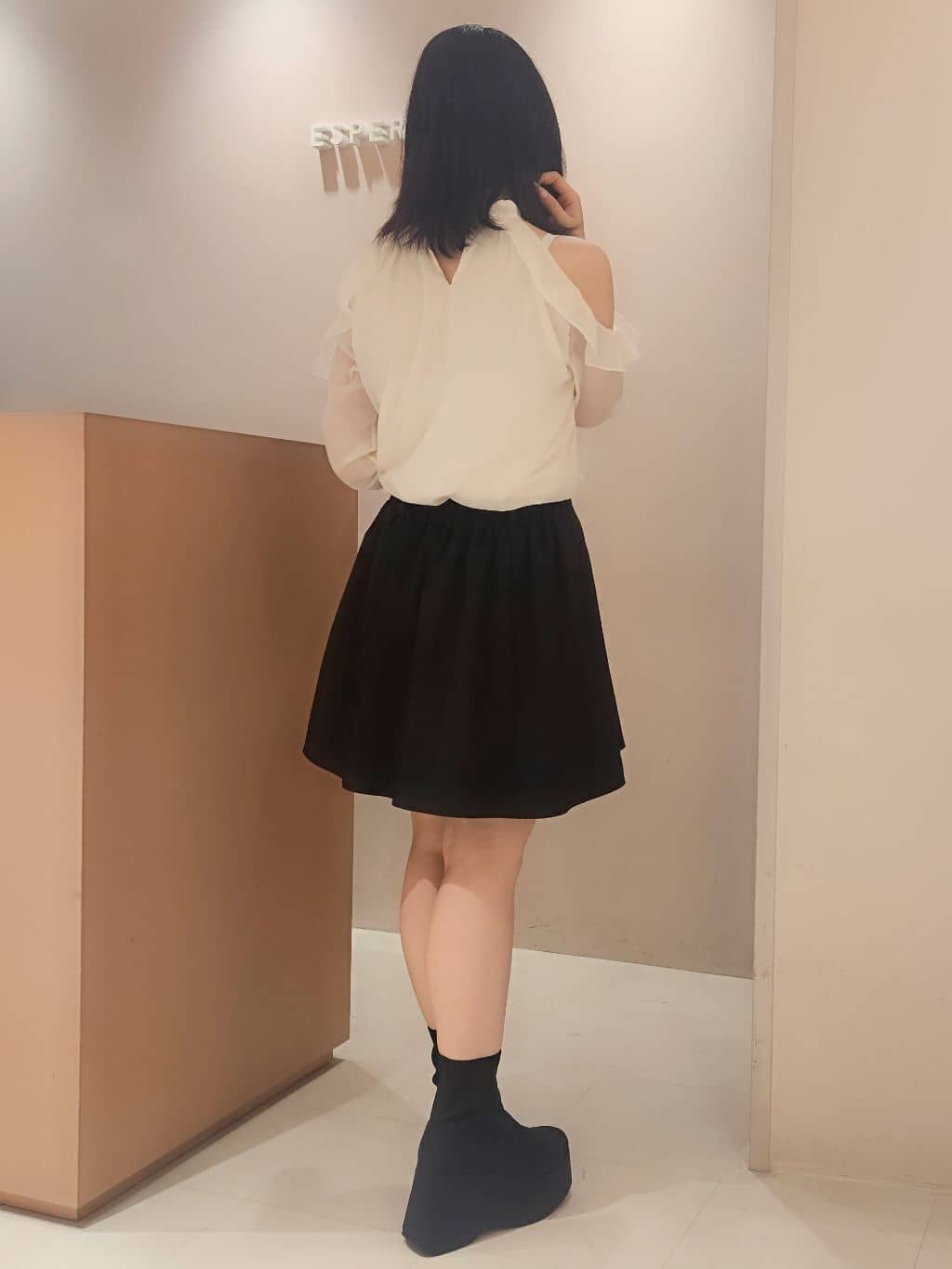 紫桜-shion-さんの「ESPERANZA｜厚底ニットショートブーツ」を使ったコーディネート