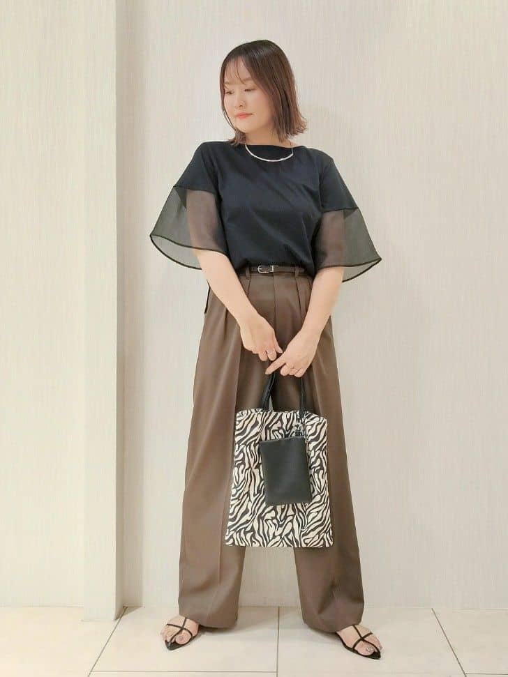 naokoさんの「UNTITLED｜【洗える/五分袖】シアースリーブ プルオーバー」を使ったコーディネート