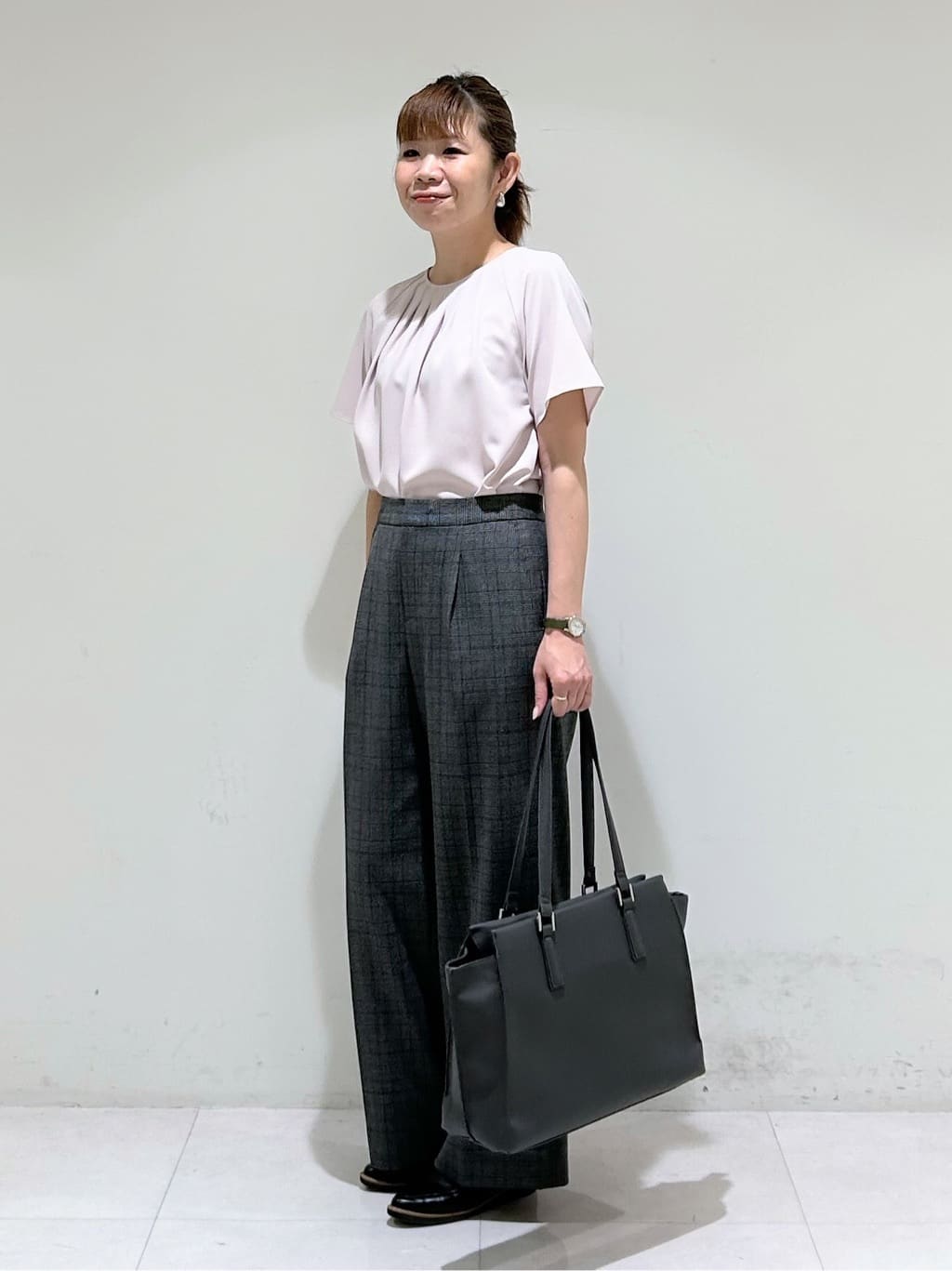 tsuyuさんの「INDIVI｜【洗える／オンオフ】チェック柄ダブルジャケット」を使ったコーディネート