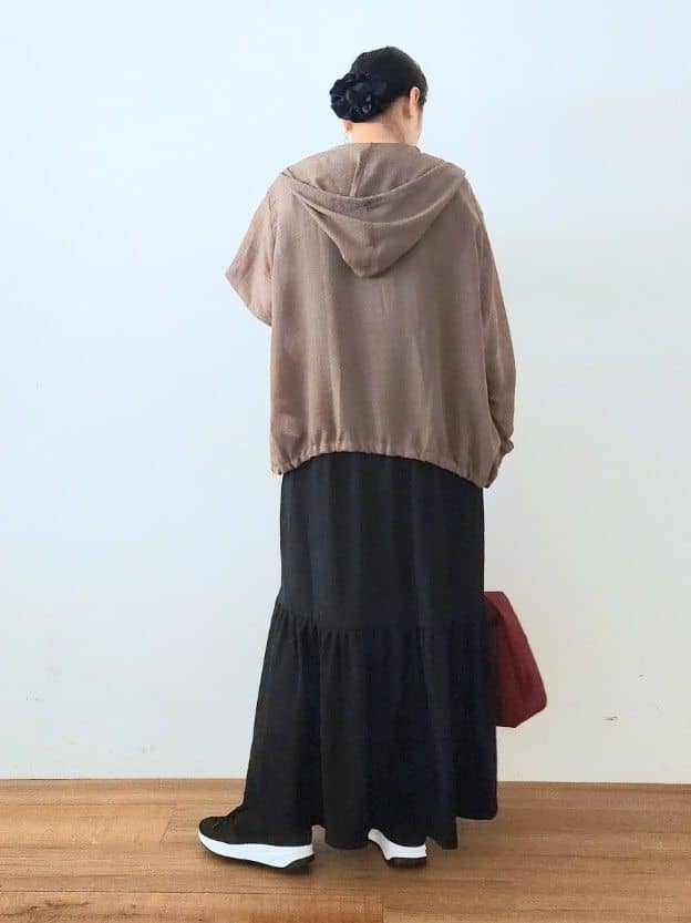くまさんの「SHOO･LA･RUE｜【S-LL】柔らかシアーでこなれるフーディブルゾン」を使ったコーディネート