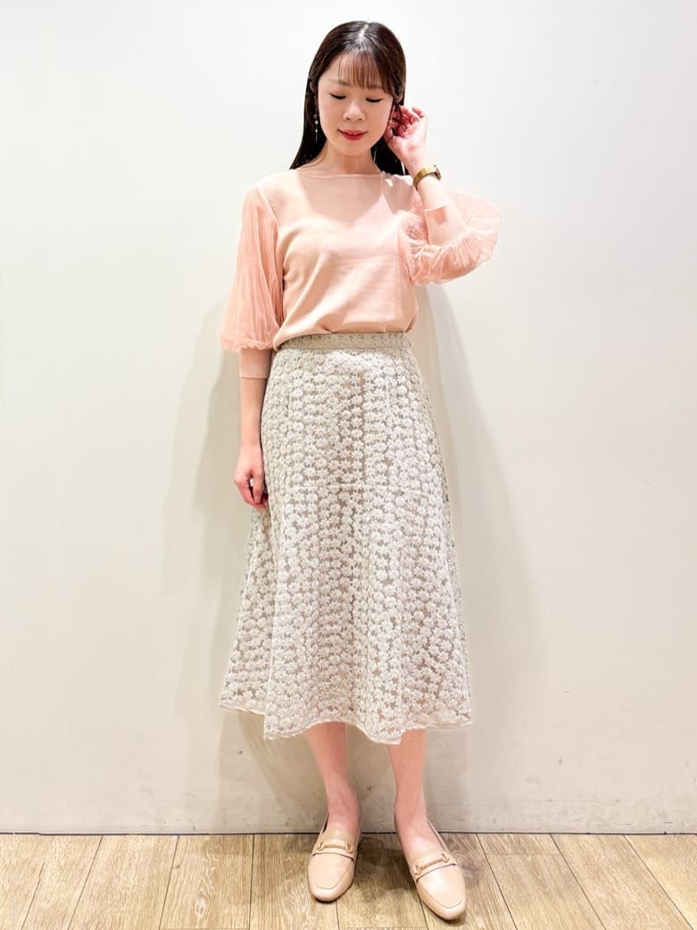 ayaさんの「index｜《5色展開》マジョリカプリーツスリーブニット【洗濯機洗い可】」を使ったコーディネート