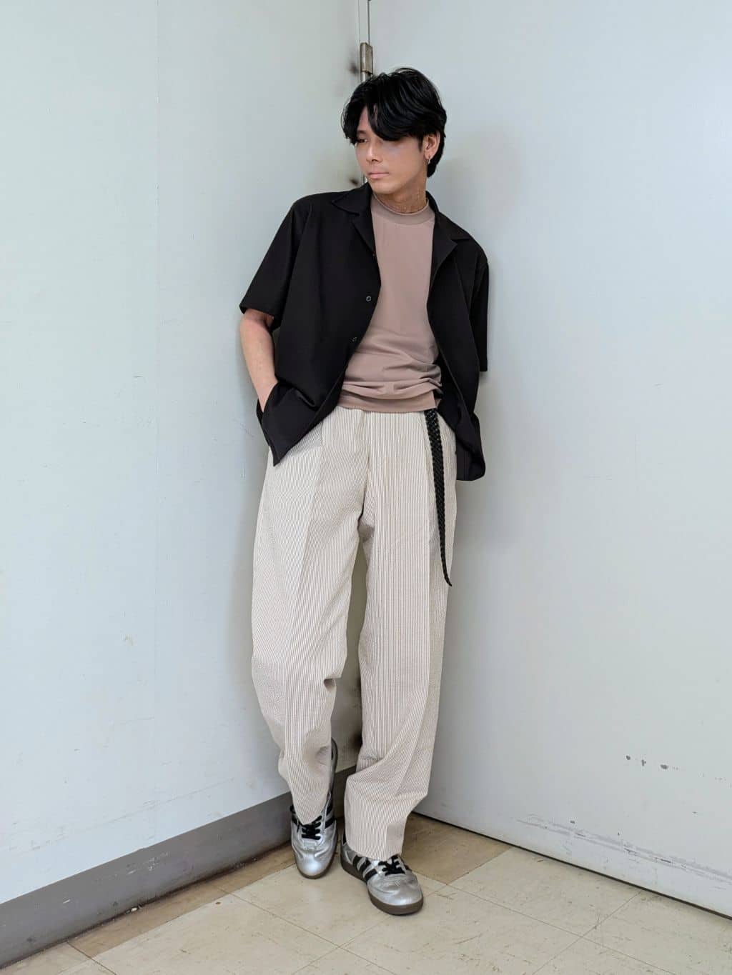 ryoさんの「TAKEO KIKUCHI｜【COOL CITY WEAR】エアートール オープンカラーシャツ /接触冷感・通気性」を使ったコーディネート
