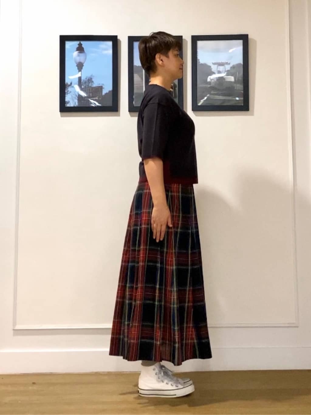 Hiroさんの「Dessin｜【洗える】バイカラーショート丈ニット」を使ったコーディネート