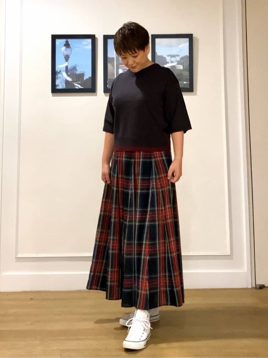 Hiroさんの「Dessin｜【洗える】バイカラーショート丈ニット」を使ったコーディネート