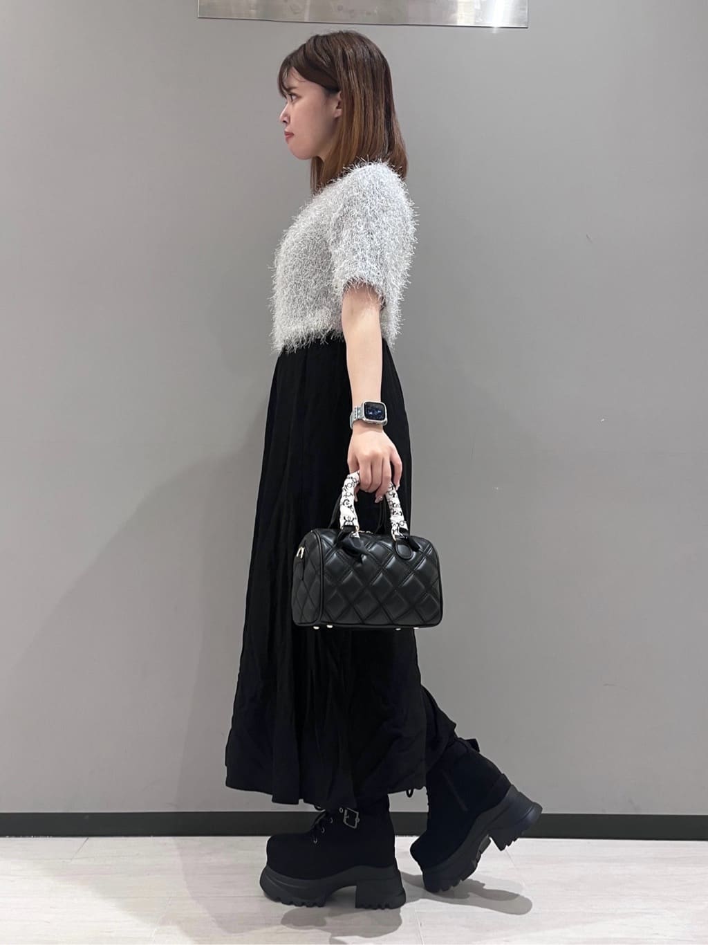 RISAさんの「ESPERANZA｜レースアップバックル厚底ブーツ」を使ったコーディネート