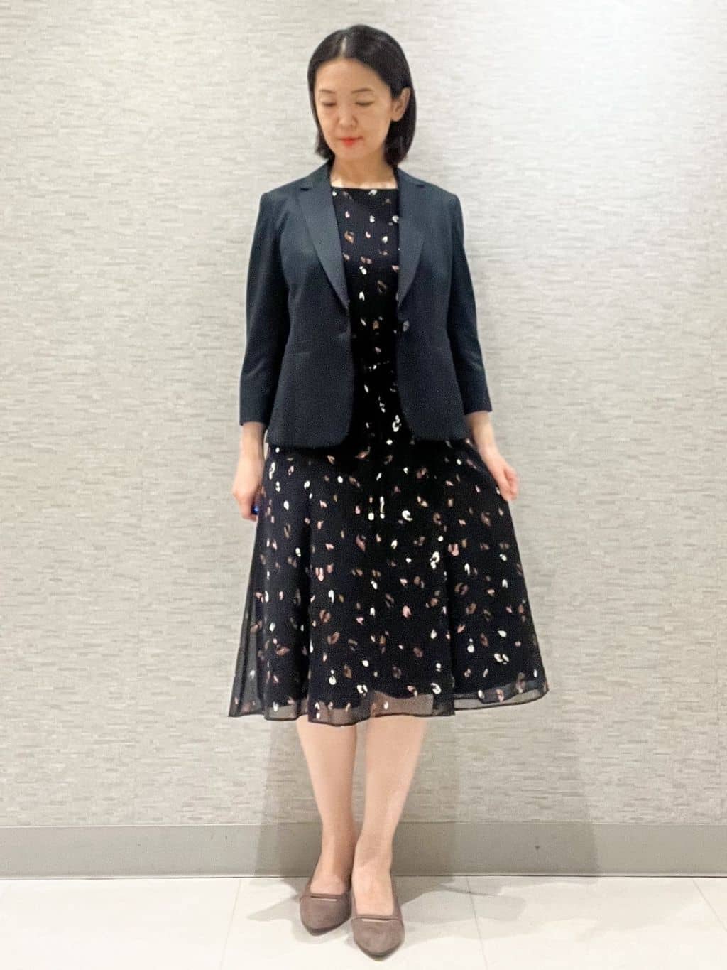 marikoさんの「Reflect｜【ウエストリボン付き】フレアプリントワンピース」を使ったコーディネート